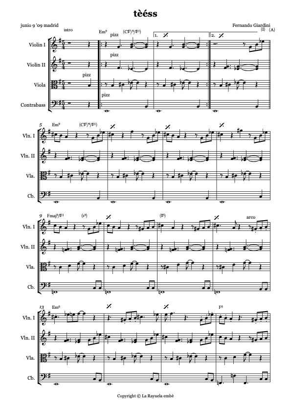 Partitura — tèéss, Fernando Giardini